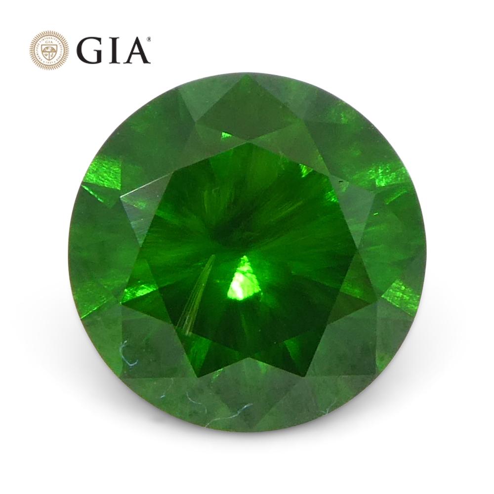 1.44ct Round Vivid Green Demantoid GIA Certified Russia Unheated  For Sale 7