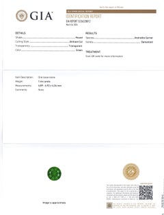 1.44ct Round Vivid Green Demantoid GIA Certified Russia Unheated