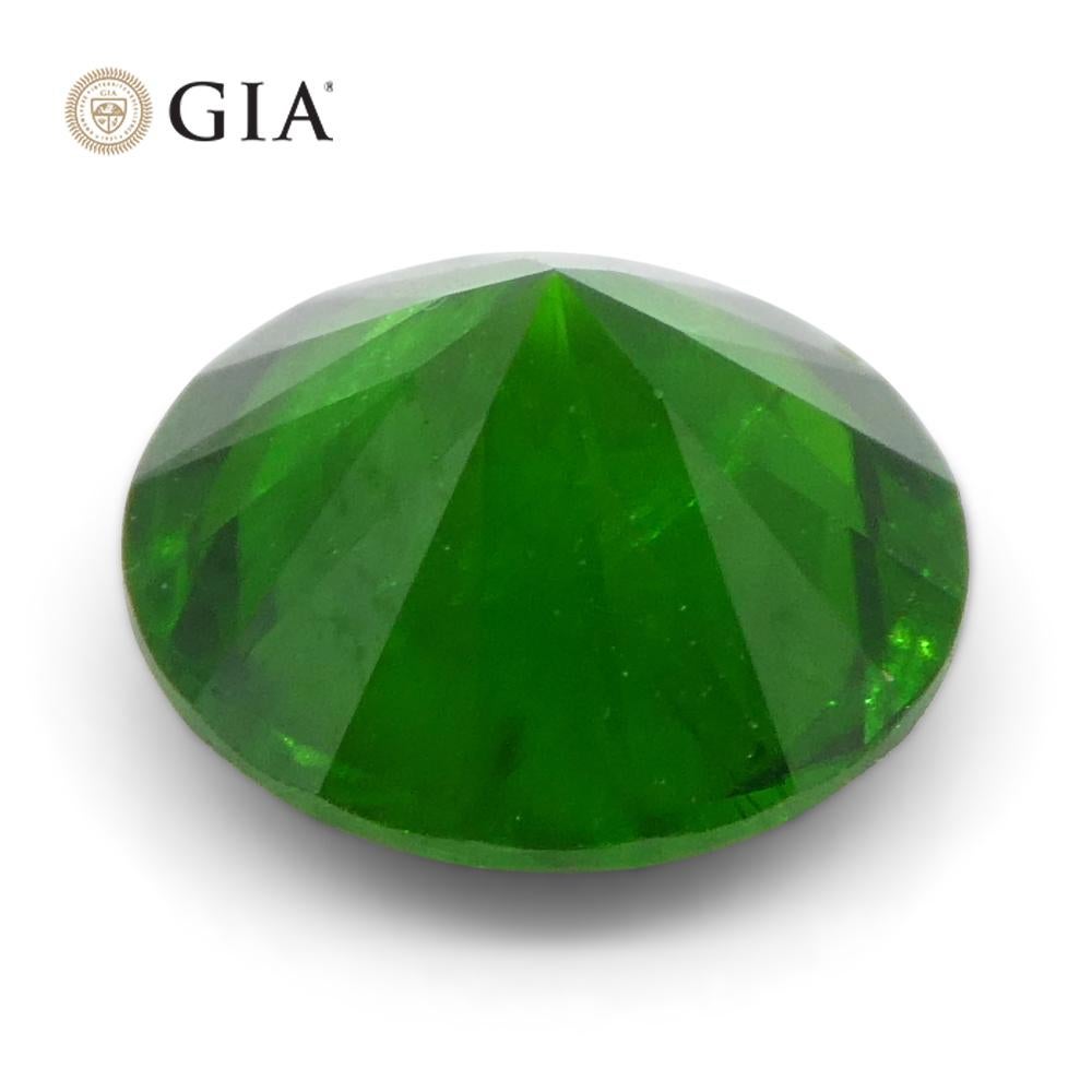 1.44ct Round Vivid Green Demantoid GIA Certified Russia Unheated For Sale 4