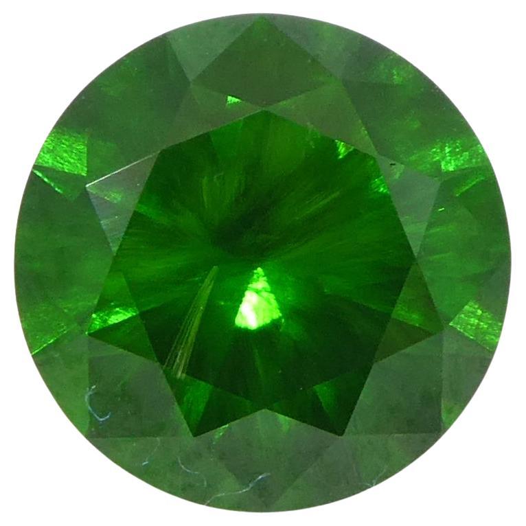 1.44ct Round Vivid Green Demantoid GIA Certified Russia Unheated  For Sale
