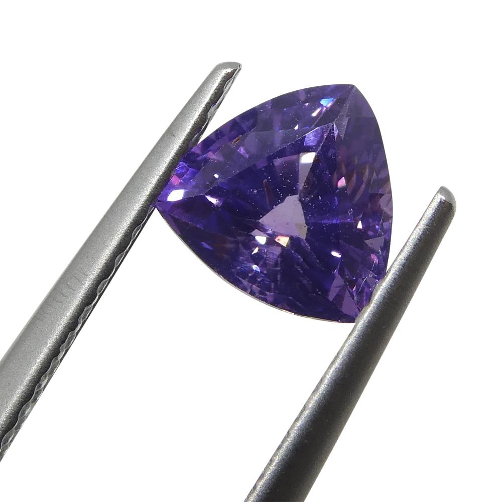 1.44ct Trillion Purple Sapphire from East Africa, Unheated In New Condition For Sale In Toronto, Ontario