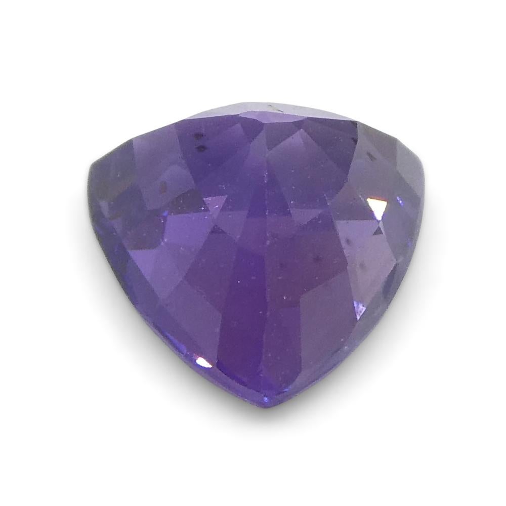 Women's or Men's 1.44ct Trillion Purple Sapphire from East Africa, Unheated For Sale