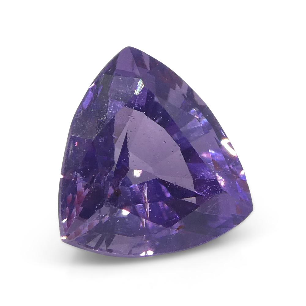 1.44ct Trillion Purple Sapphire from East Africa, Unheated For Sale 2