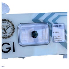 1.44ct Unheated Colour Change Sapphire Green Blue Purple IGI Certified Oval Cut