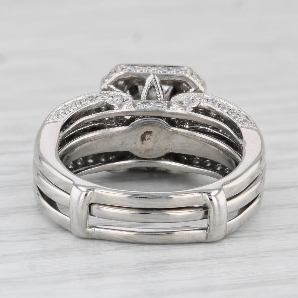 Princess Cut 1.44ctw Princess Diamond Engagement Ring Wedding Band Bridal Set 14k Gold