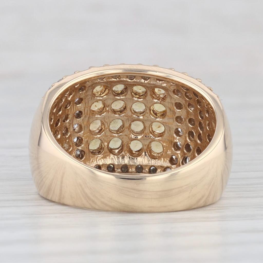 Bague en or jaune 14 carats avec saphirs jaunes et diamants blancs de 1,44 carat poids total, taille 8 Bon état - En vente à McLeansville, NC