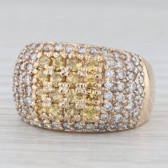 1.44ctw White Diamond Yellow Sapphire Pave Ring 14k Yellow Gold Size 8