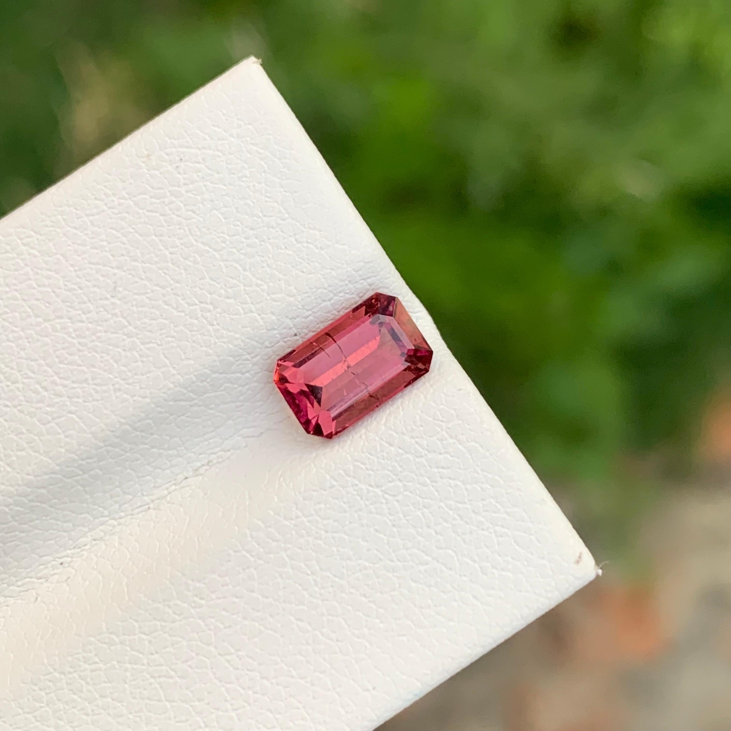Emerald Cut 1.45 Carat Adorable Rubellite Tourmaline Emerald Shape Gem For Women’s Ring For Sale