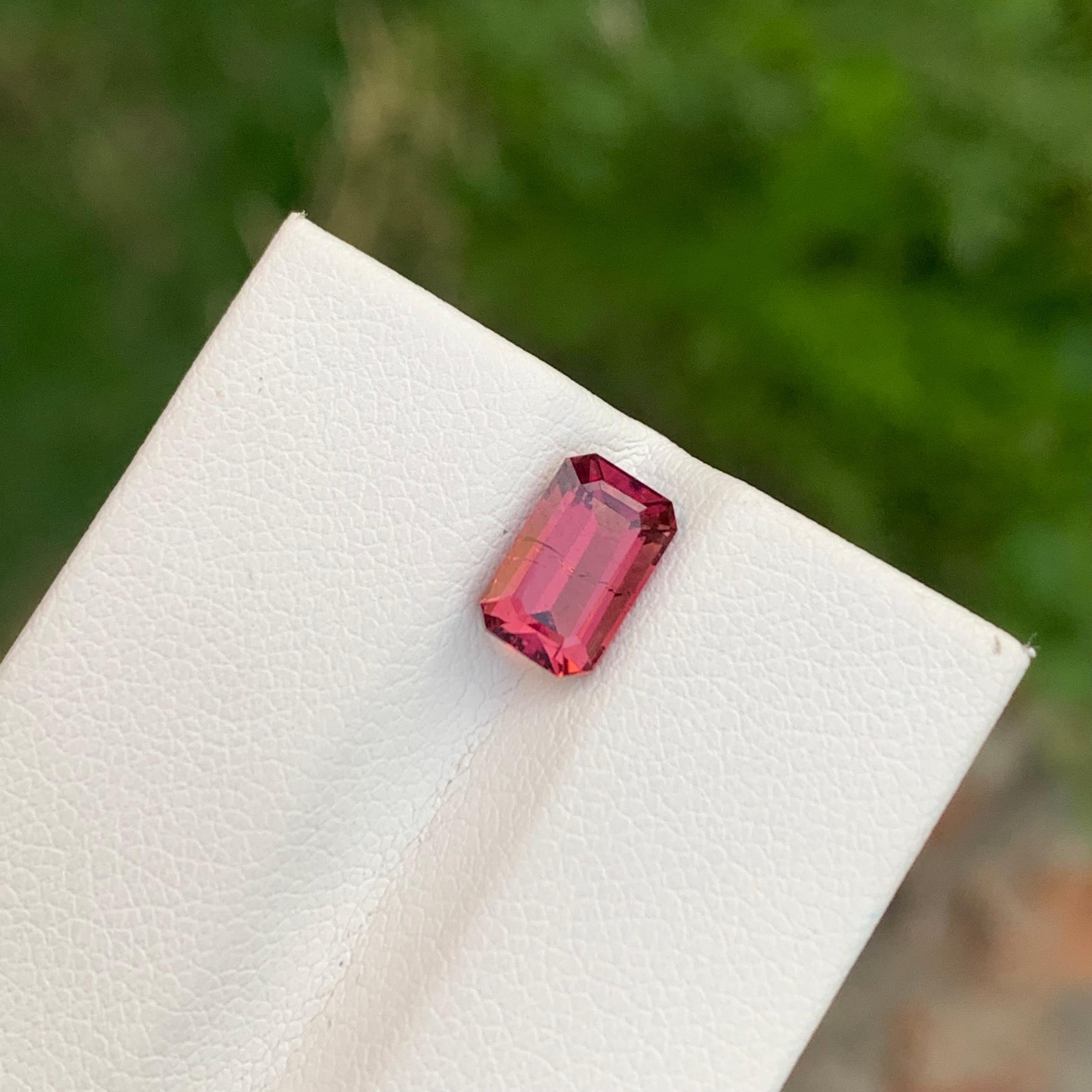 1.45 Carat Adorable Rubellite Tourmaline Emerald Shape Gem For Women’s Ring For Sale 3