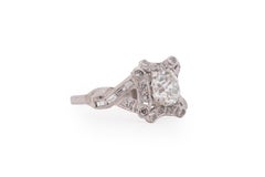 1.45 Carat Art Deco Diamond Platinum Engagement Ring