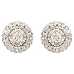 1.45 Carat Diamond 18 Karat Rose Gold Stud Earrings