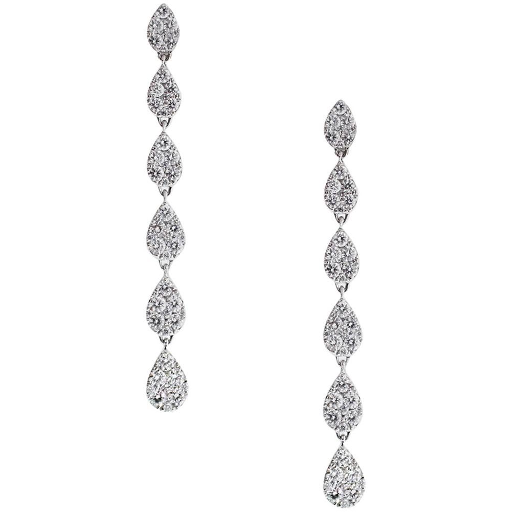 1.45 Carat Diamond Dangle Drop Earrings
