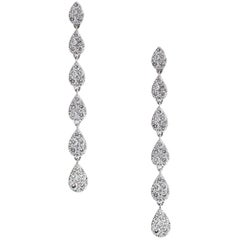 1.45 Carat Diamond Dangle Drop Earrings