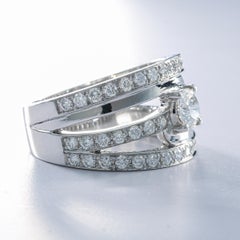1.45 Carat Diamond Multi-Band Ring in 18K White Gold