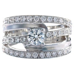 1.45 Carat Diamond Multi-Band Ring in 18K White Gold