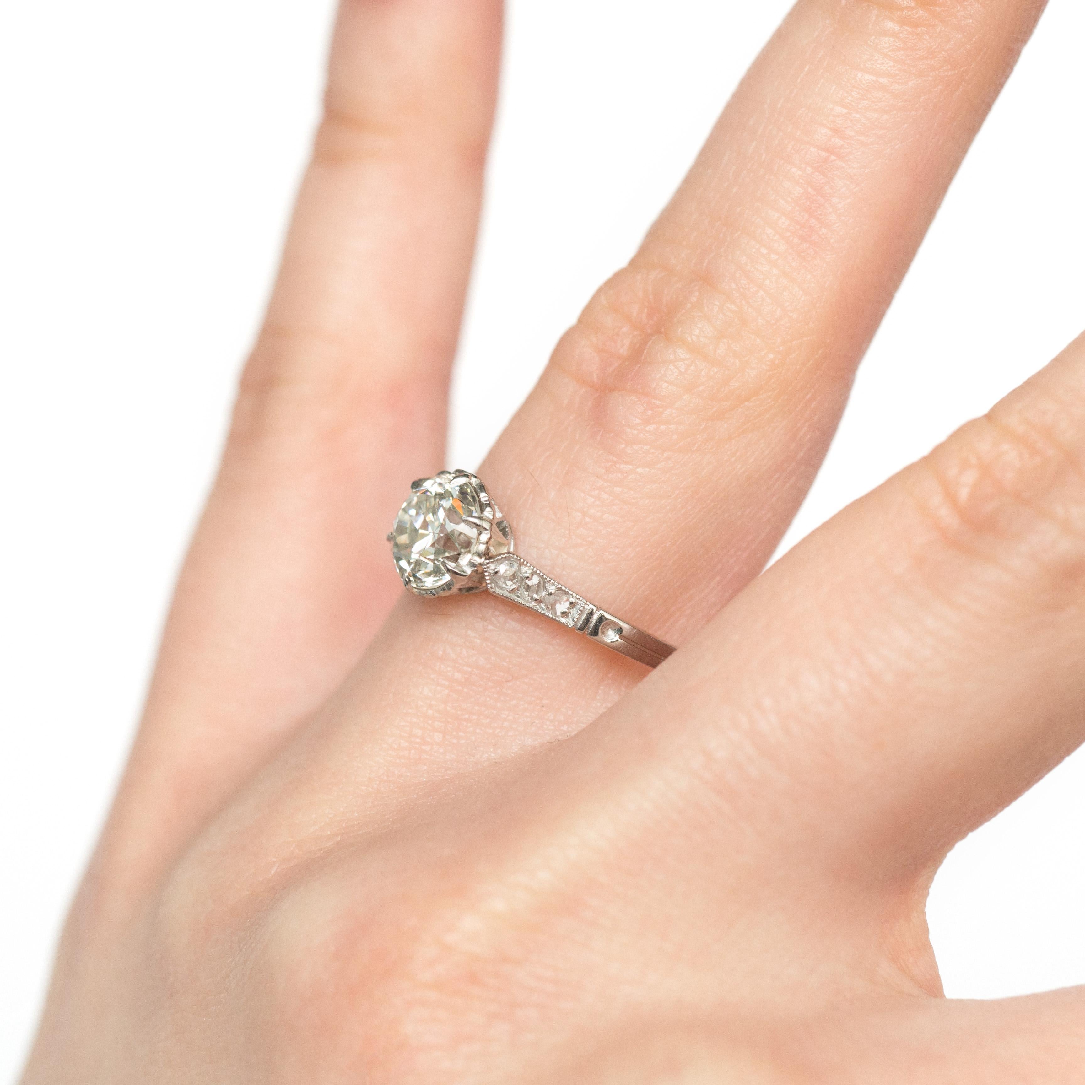 1.45 Carat Diamond Platinum Engagement Ring In Good Condition For Sale In Atlanta, GA