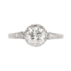 Antique 1.45 Carat Diamond Platinum Engagement Ring
