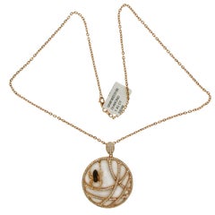 1.45 Carat Diamonds 18 Karat Rose Gold Tow Side Spider Pendant Necklace