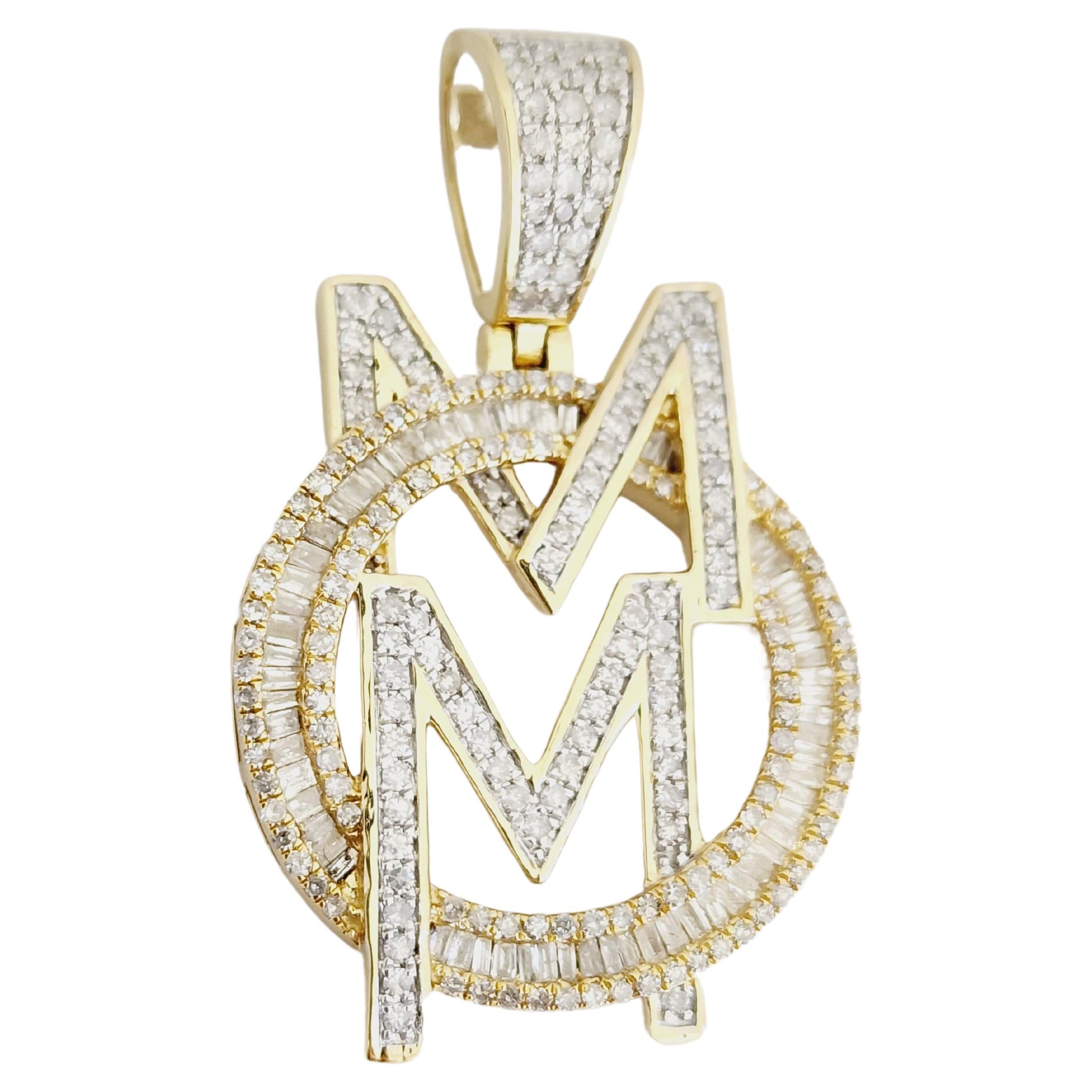 Custom Icebox Diamonds Solid 14 Karat Gold 'GREEDY' Diamond Pendant 45.