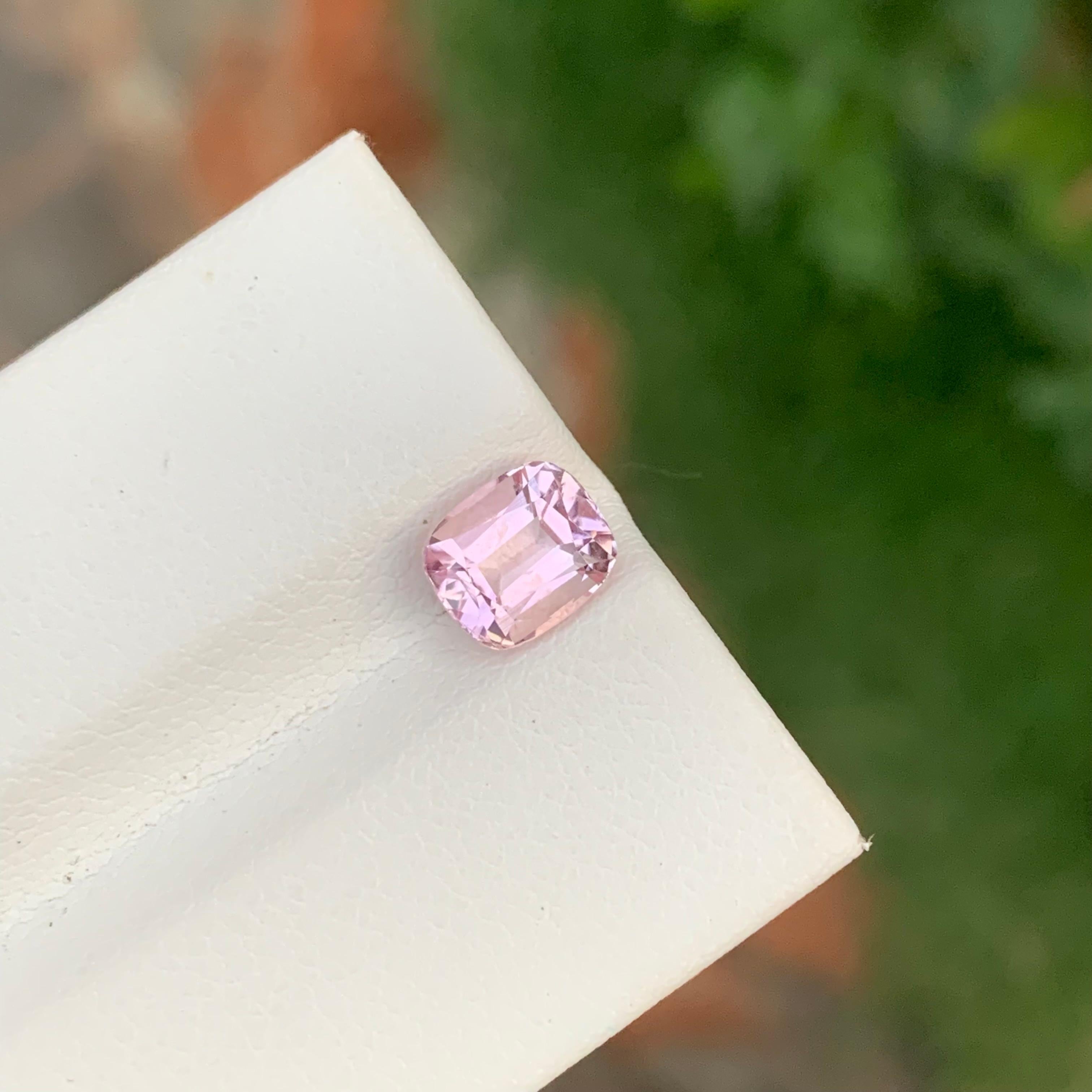 1.45 Carat Natural Loose Baby Pink Tourmaline Cushion Shape Gem For Ring For Sale 4