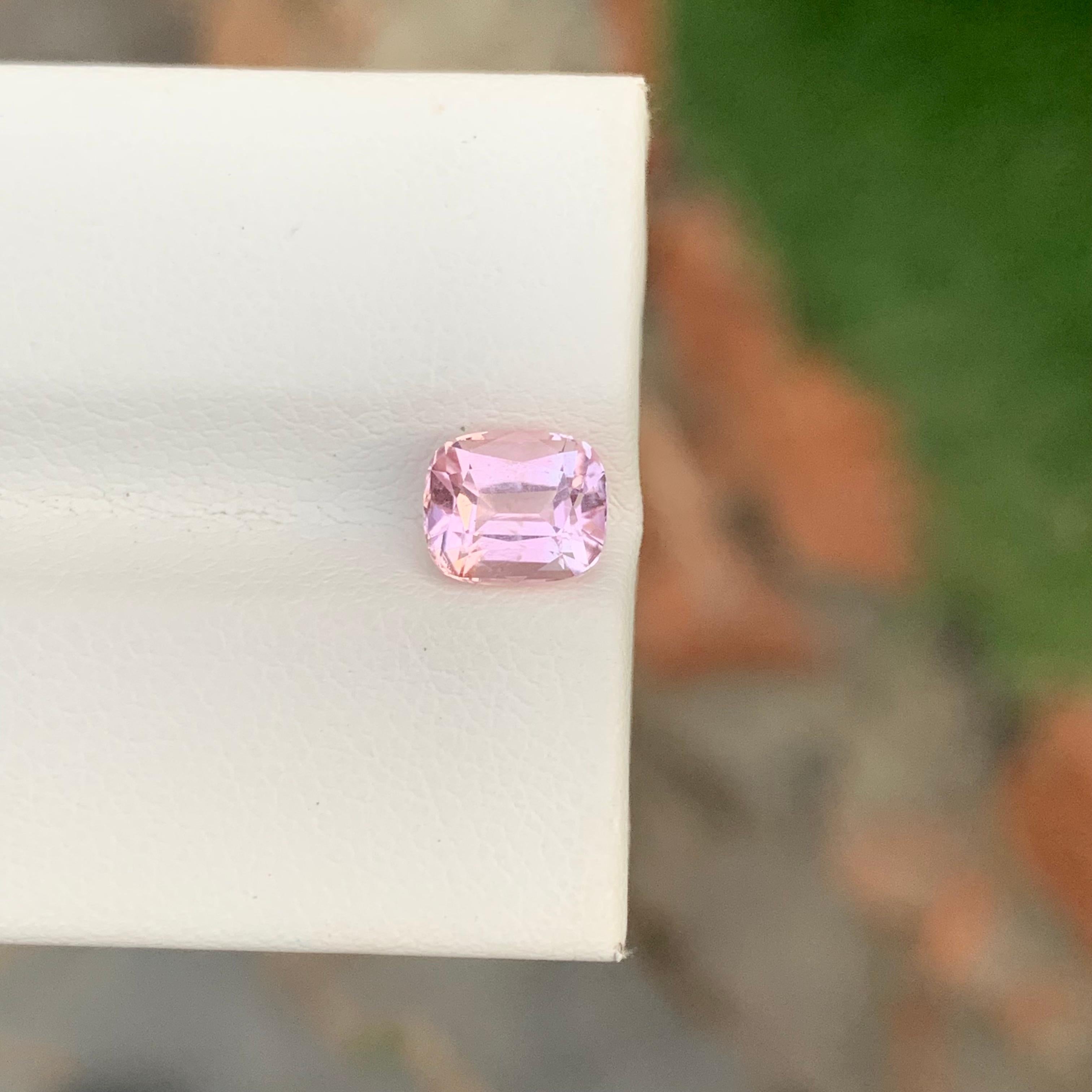 Arts and Crafts 1.45 Carat Natural Loose Baby Pink Tourmaline Cushion Shape Gem For Ring For Sale