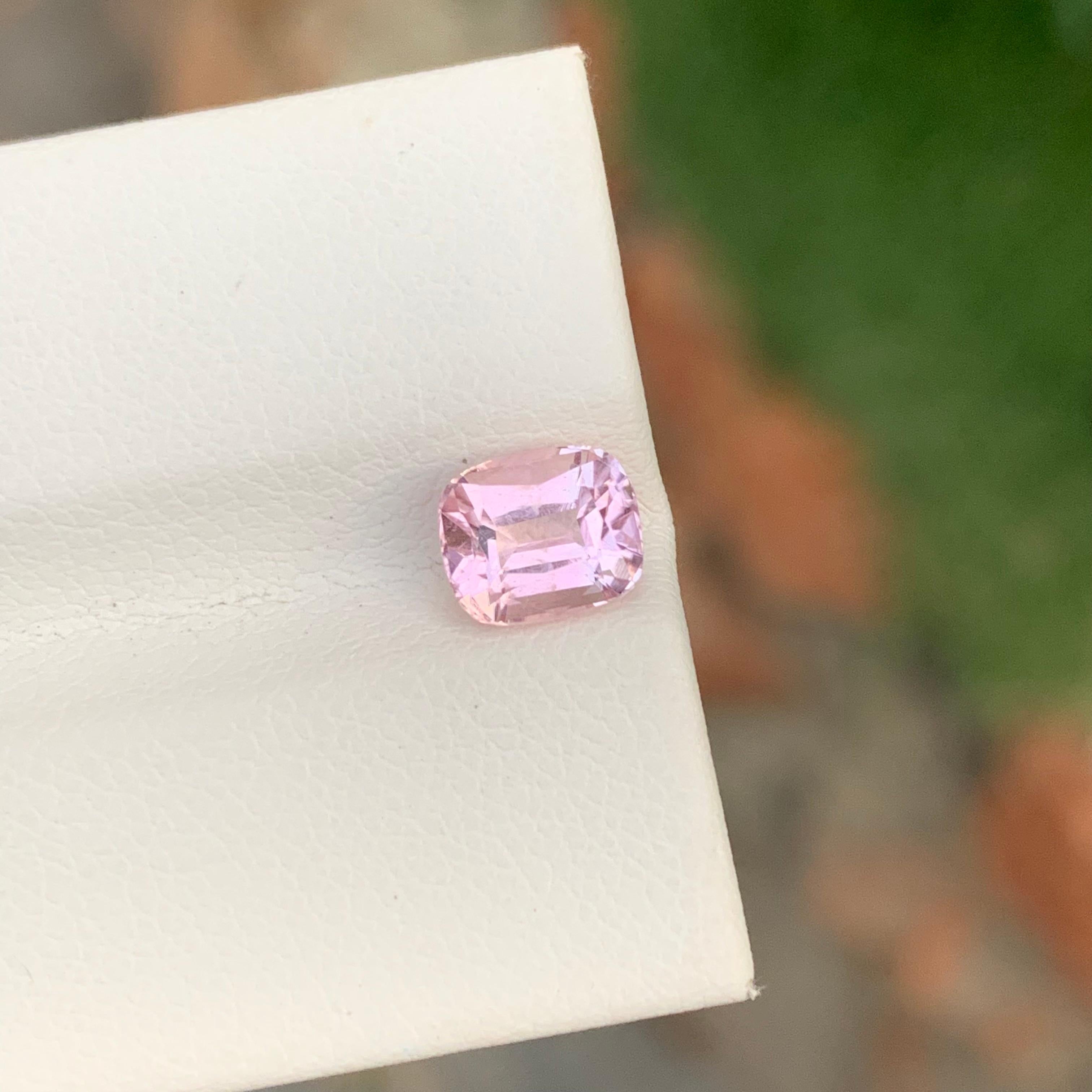 Cushion Cut 1.45 Carat Natural Loose Baby Pink Tourmaline Cushion Shape Gem For Ring For Sale