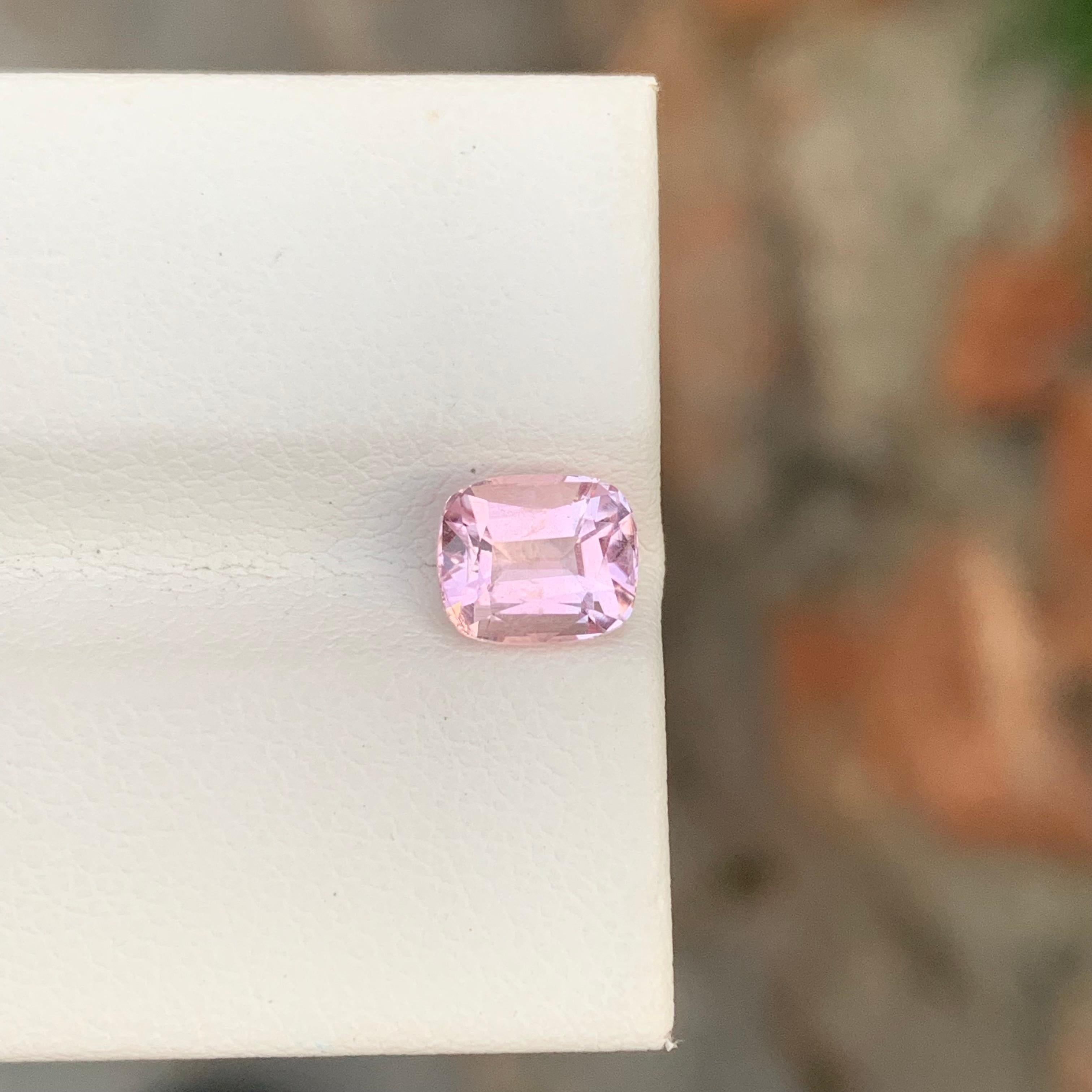 1.45 Carat Natural Loose Baby Pink Tourmaline Cushion Shape Gem For Ring In New Condition For Sale In Peshawar, PK