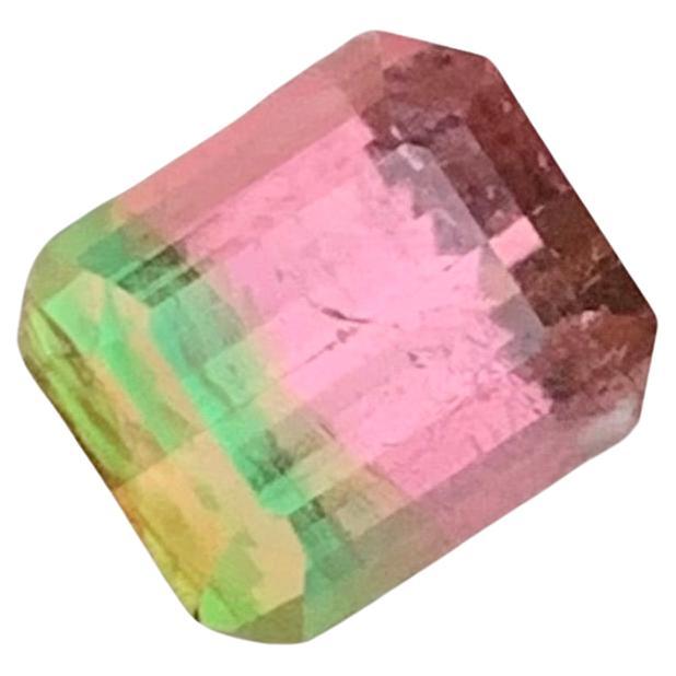 1.45 Quilates Turmalina Natural Suelta Bicolor Forma Esmeralda Gema Para Anillo