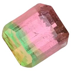 1.45 Quilates Turmalina Natural Suelta Bicolor Forma Esmeralda Gema Para Anillo