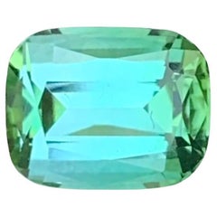 Gema natural suelta de turmalina verde azul de 1.45 quilates en forma de cojín