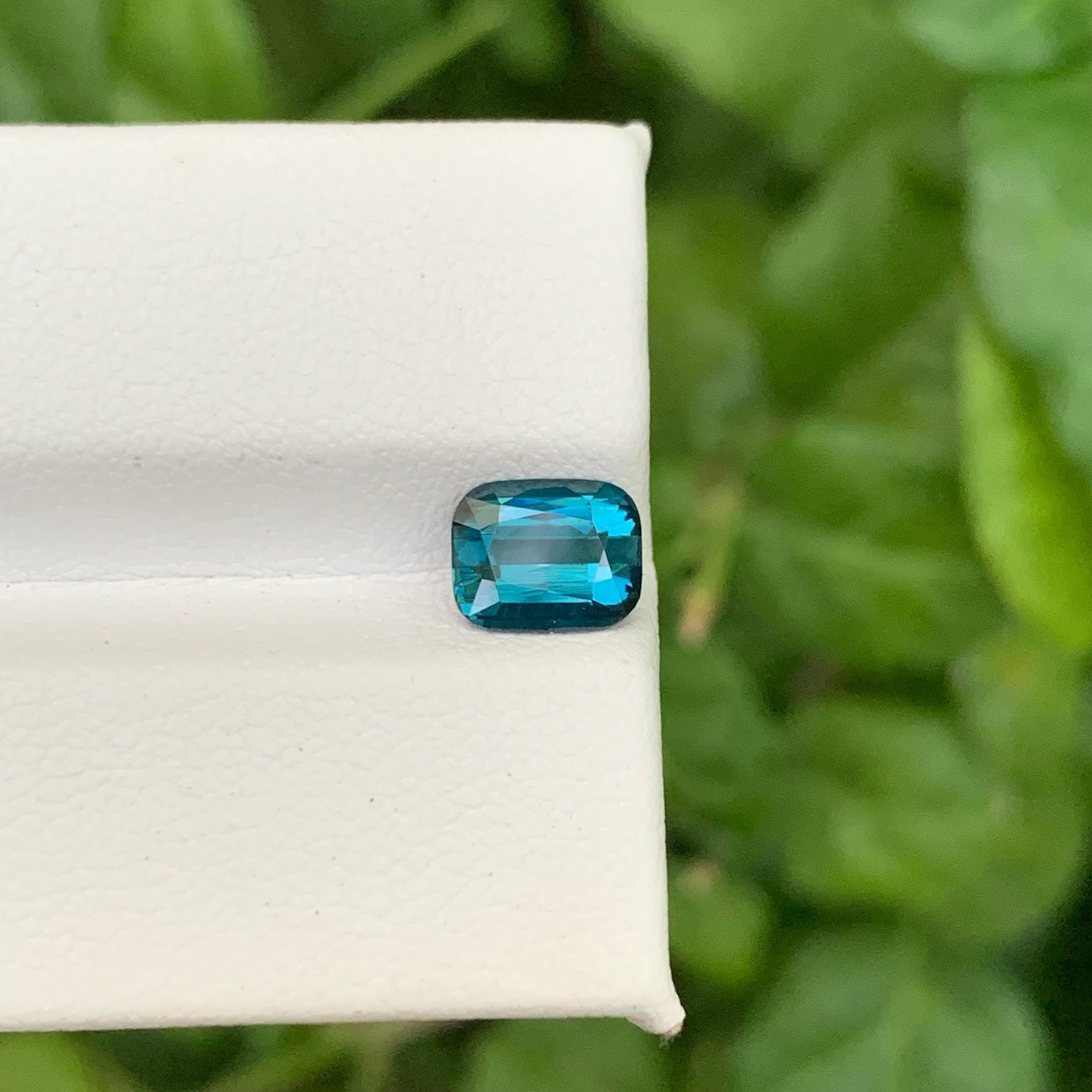 1.45 Karat Natürlicher Loser Blauer Turmalin Stein Cushion Cut Afghanischer Edelstein im Angebot 4