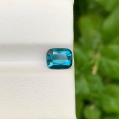 1.45 Carat Natural Loose Blue Tourmaline Stone Cushion Cut Afghan Gemstone