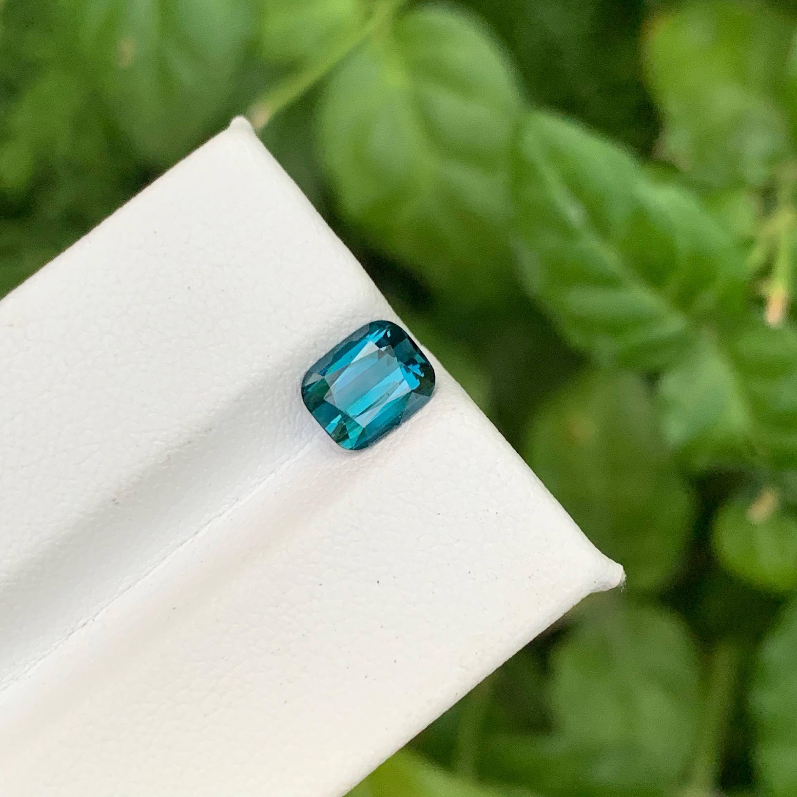1.45 Karat Natürlicher Loser Blauer Turmalin Stein Cushion Cut Afghanischer Edelstein (Kissenschliff) im Angebot