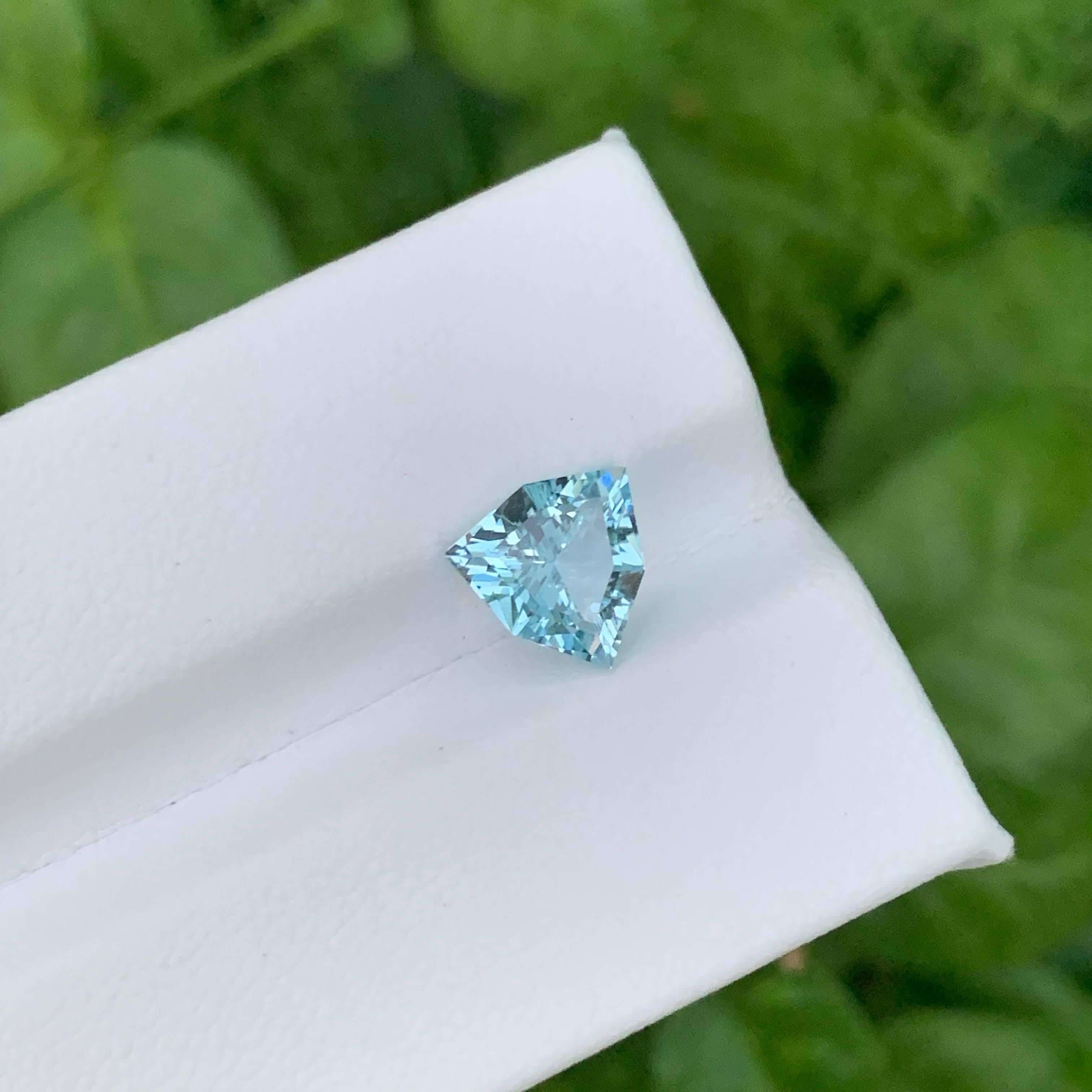 1,45 Karat Natürlicher loser tiefseeblauer Aquamarin Billionen-Schliff Pakistan Edelstein im Angebot 5