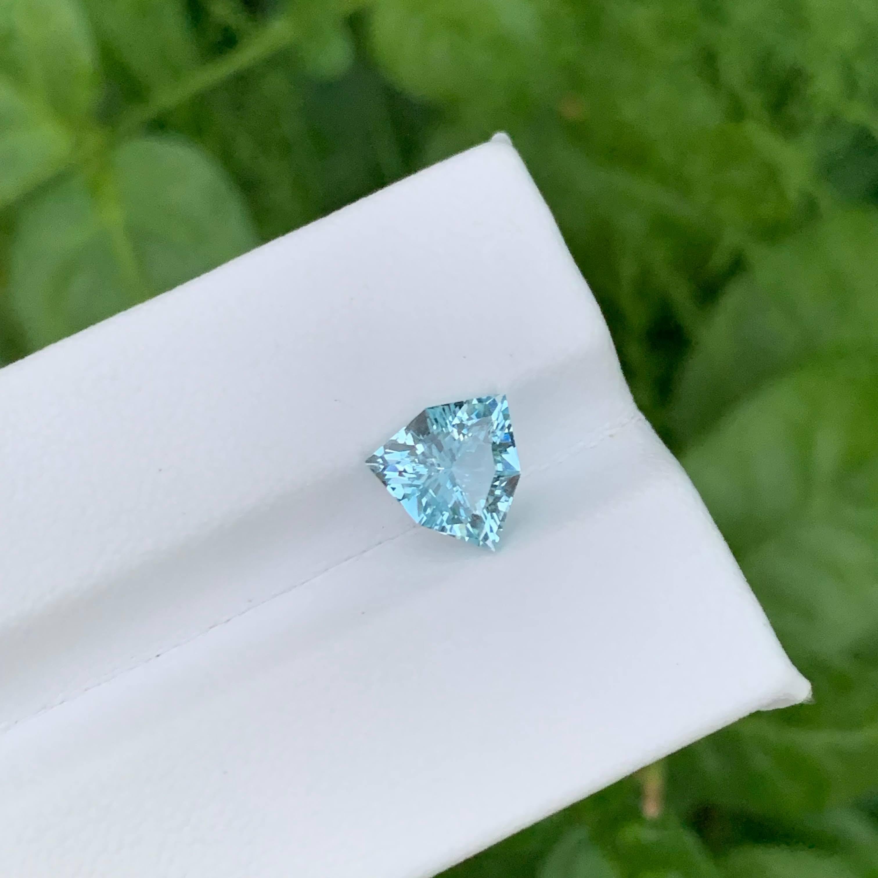 1,45 Karat Natürlicher loser tiefseeblauer Aquamarin Billionen-Schliff Pakistan Edelstein (Moderne) im Angebot