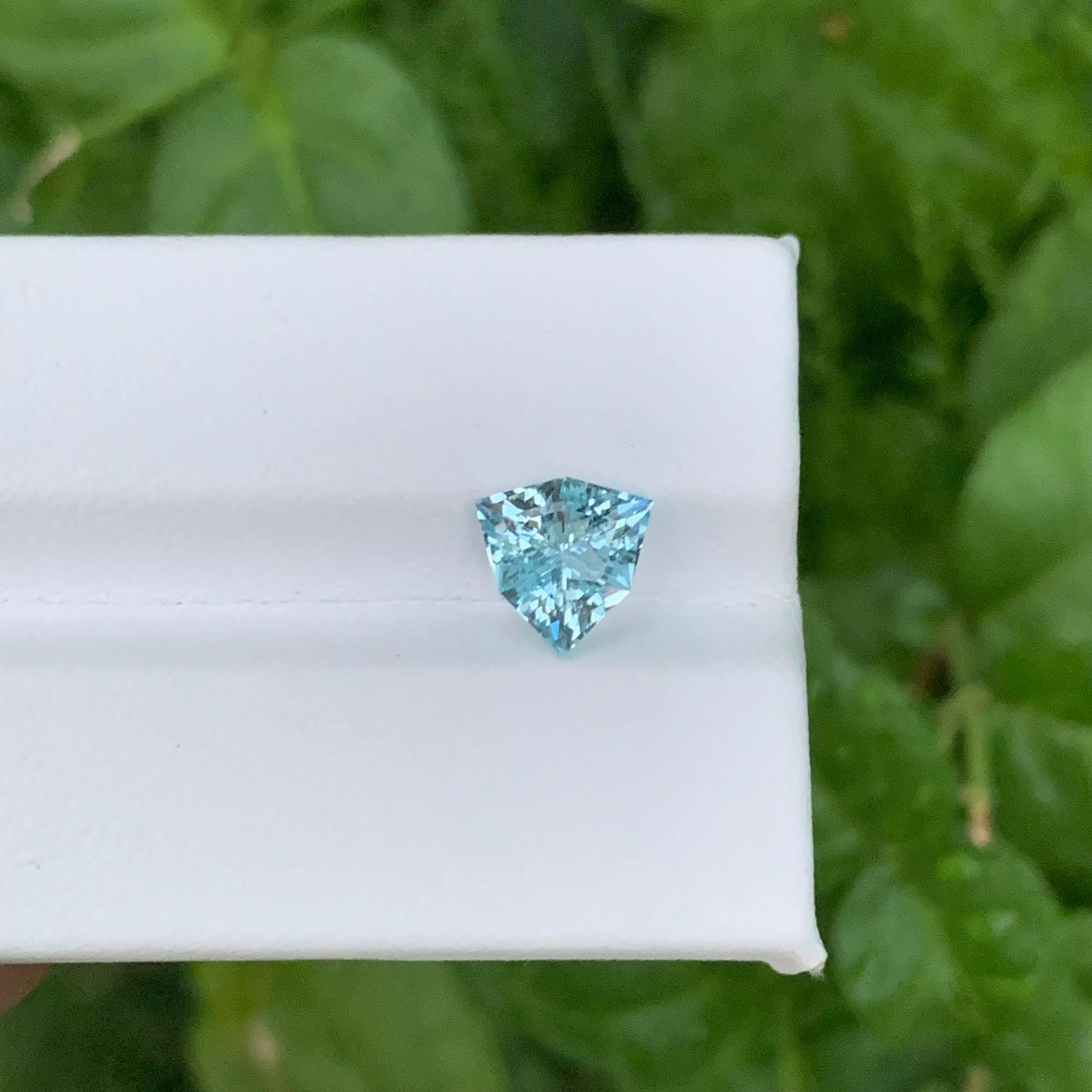 1,45 Karat Natürlicher loser tiefseeblauer Aquamarin Billionen-Schliff Pakistan Edelstein für Damen oder Herren im Angebot
