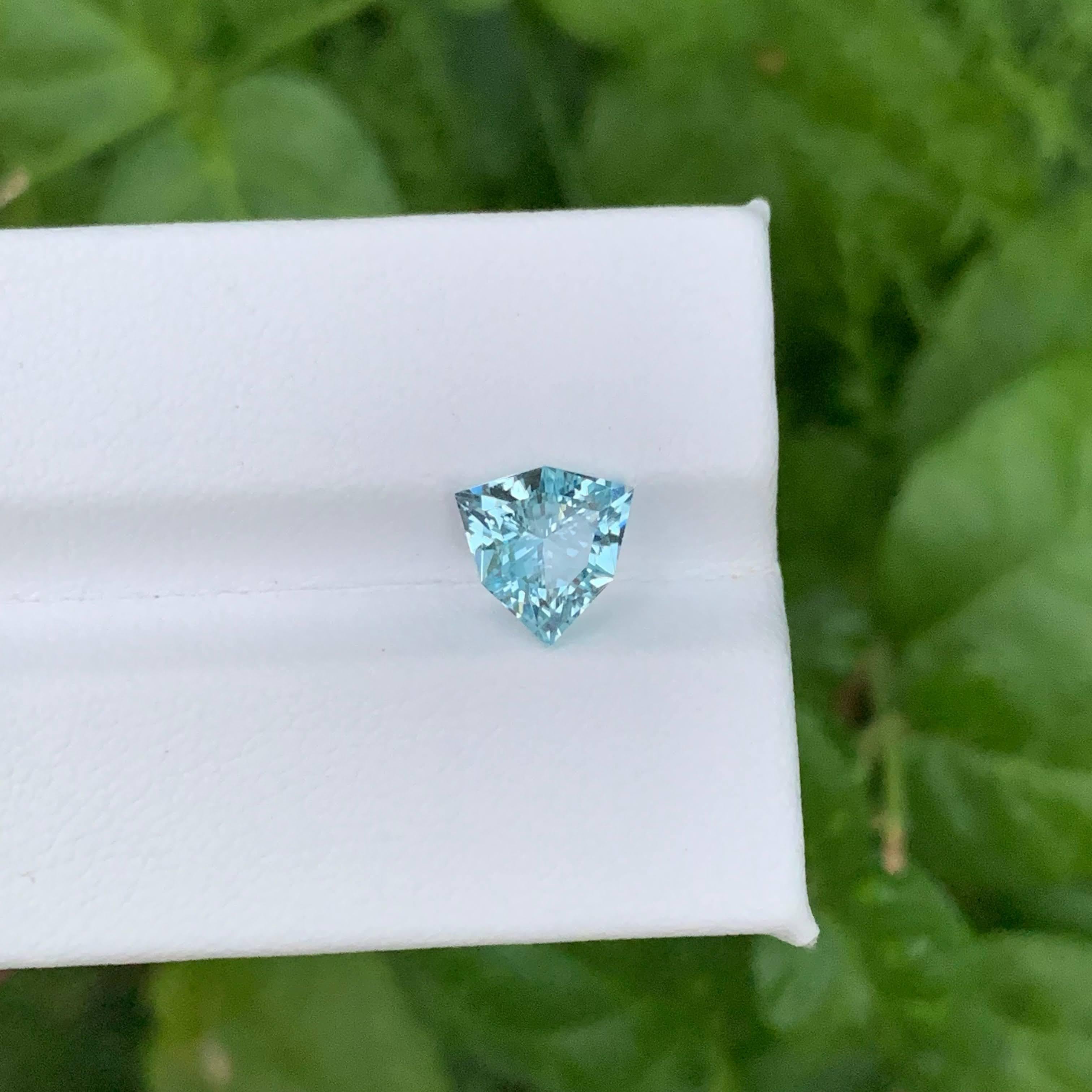 1,45 Karat Natürlicher loser tiefseeblauer Aquamarin Billionen-Schliff Pakistan Edelstein im Angebot 1