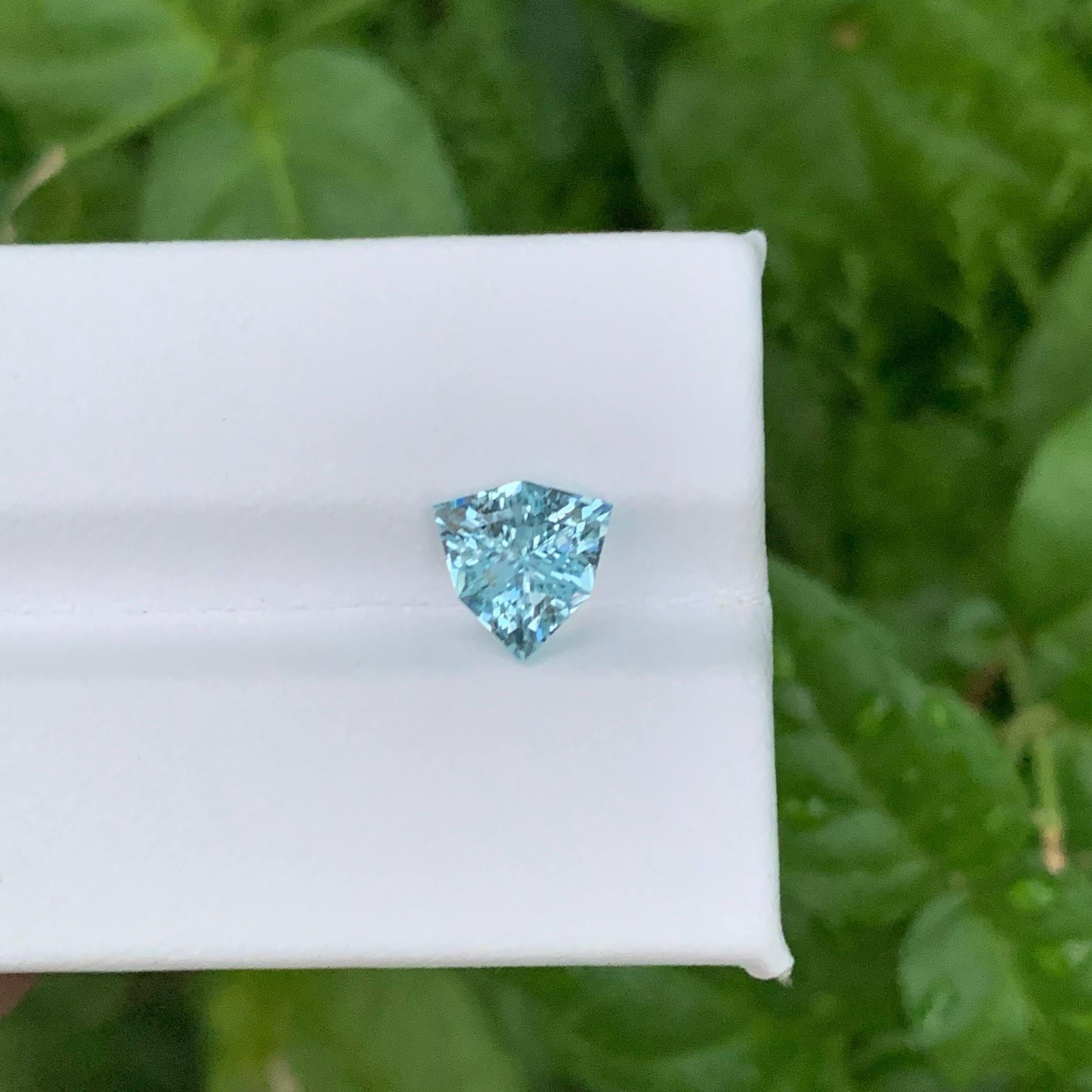 1,45 Karat Natürlicher loser tiefseeblauer Aquamarin Billionen-Schliff Pakistan Edelstein im Angebot 2