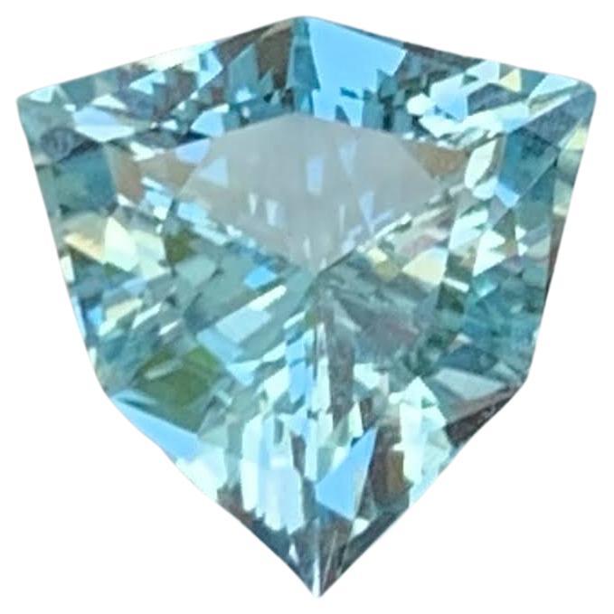 1,45 carati di acquamarina blu profondo sciolta Nature taglio trilione Pakistan Gemma