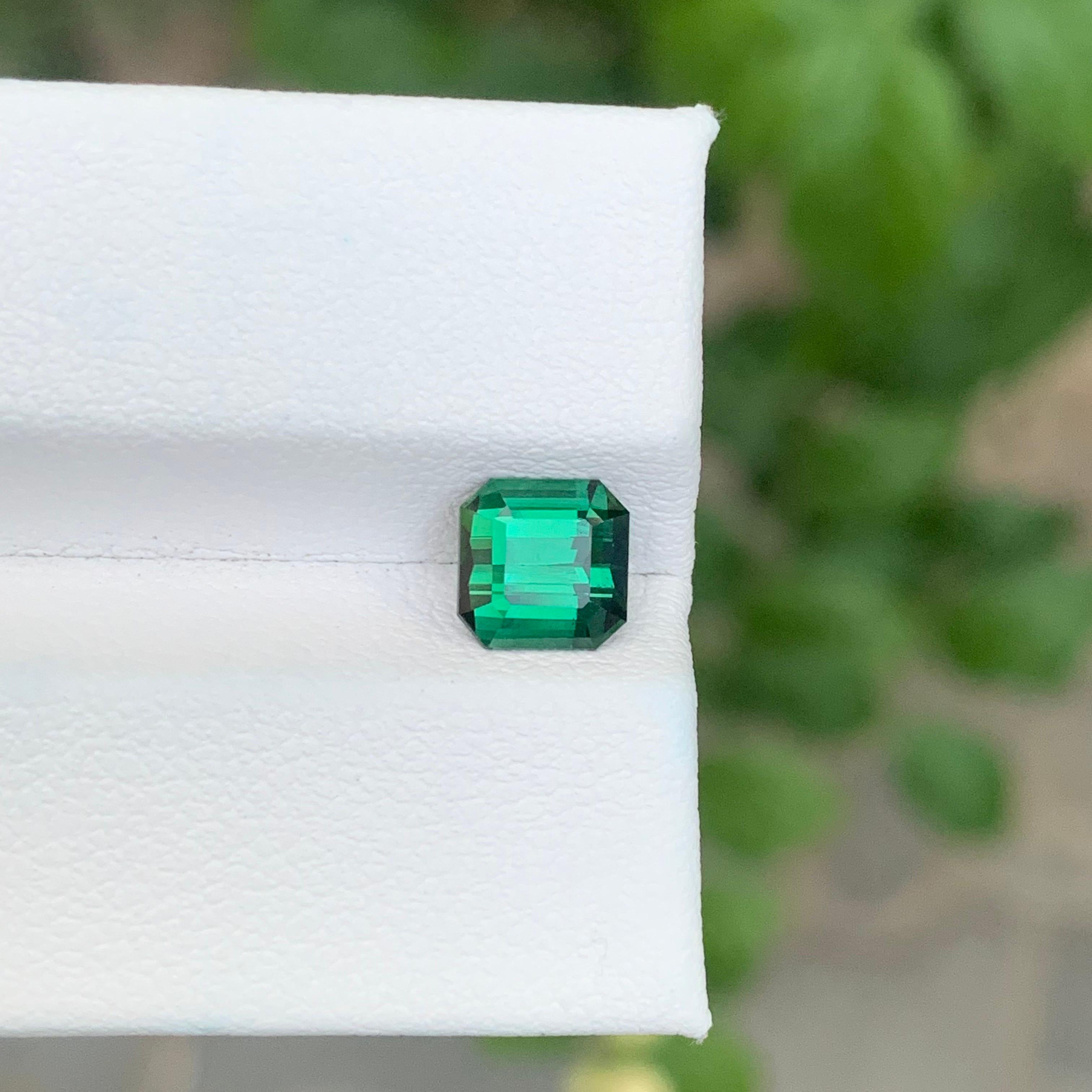 1.45 Carat Natural Loose Green Blue Tourmaline Square Shape Gemstone For Sale 5