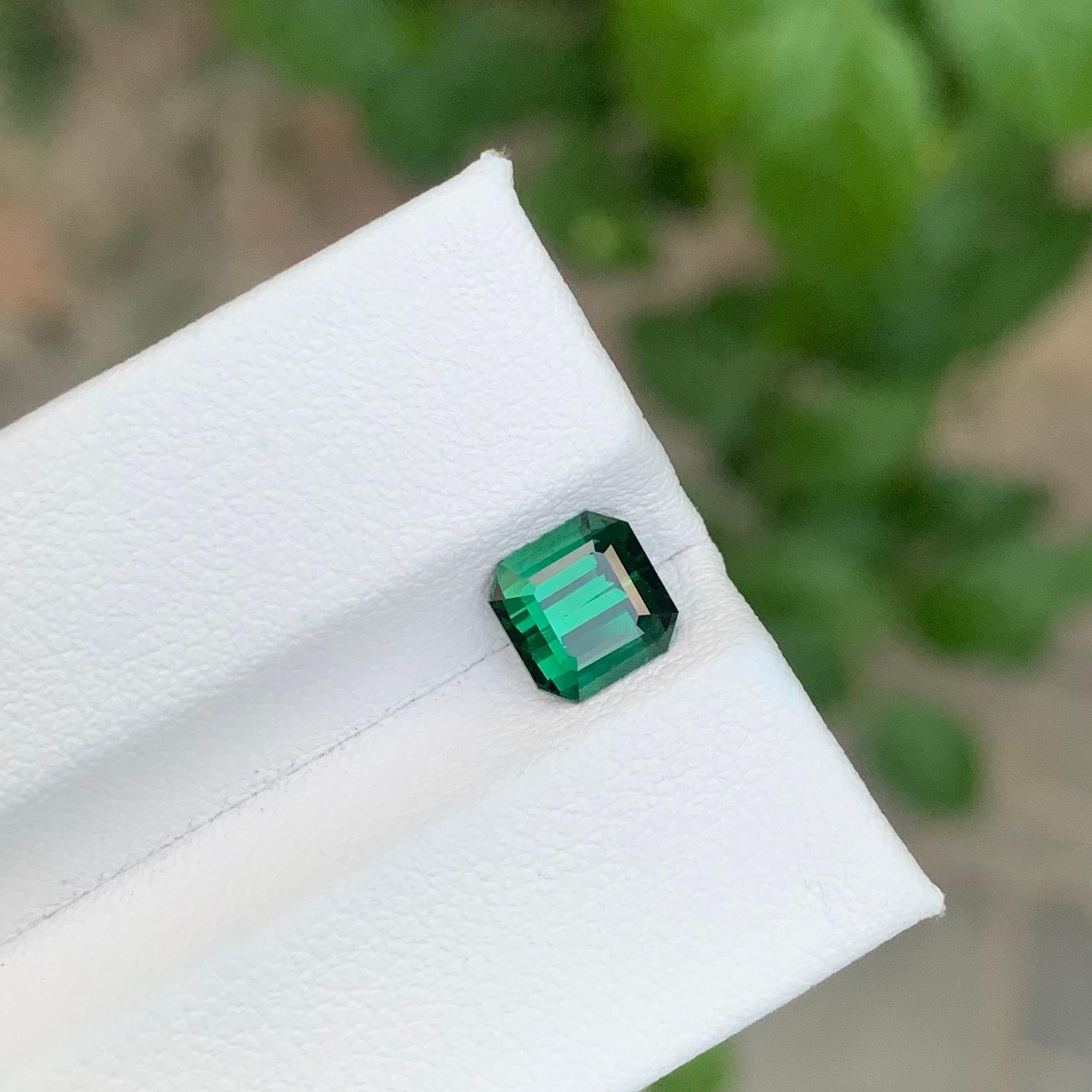 1.45 Carat Natural Loose Green Blue Tourmaline Square Shape Gemstone For Sale 6