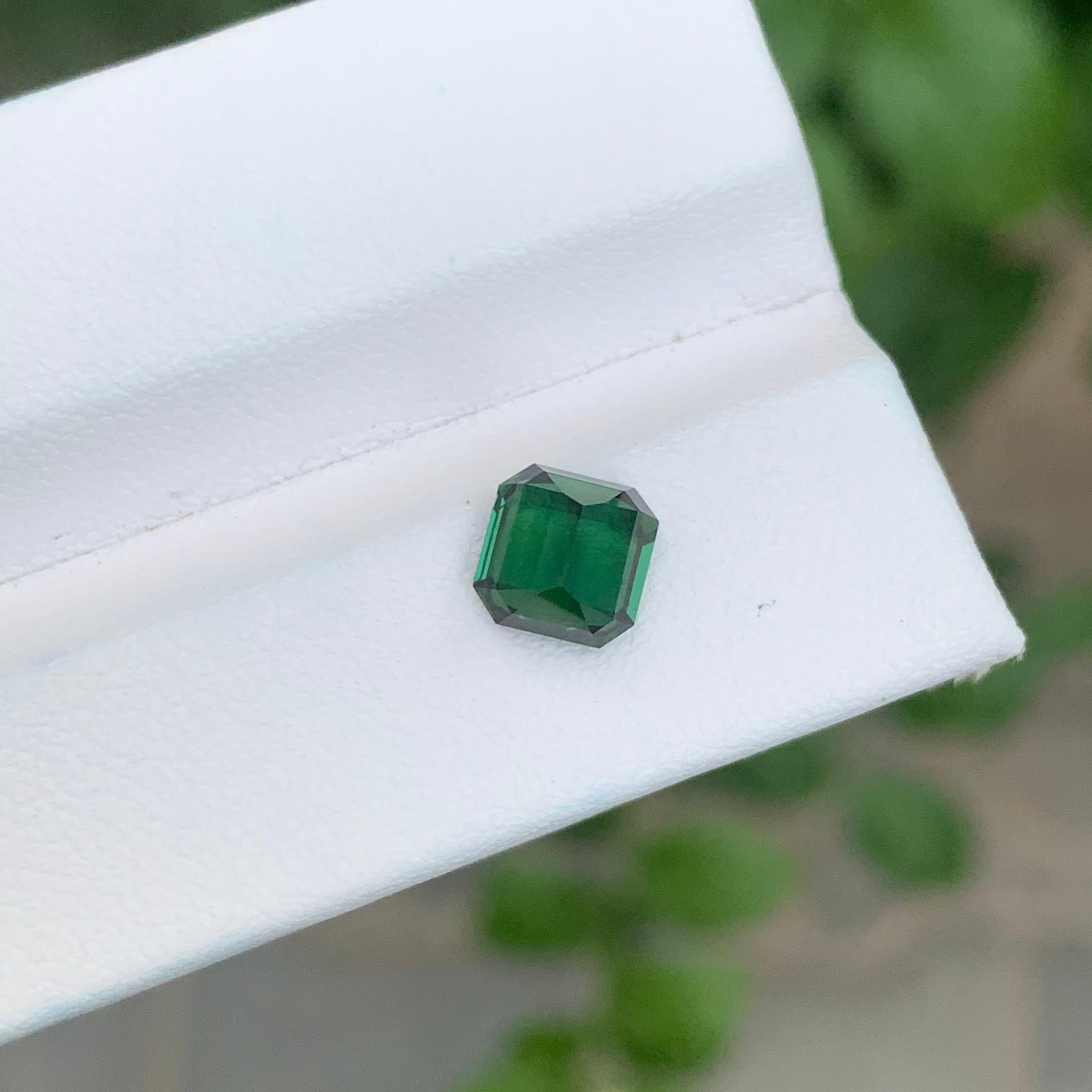 Square Cut 1.45 Carat Natural Loose Green Blue Tourmaline Square Shape Gemstone For Sale