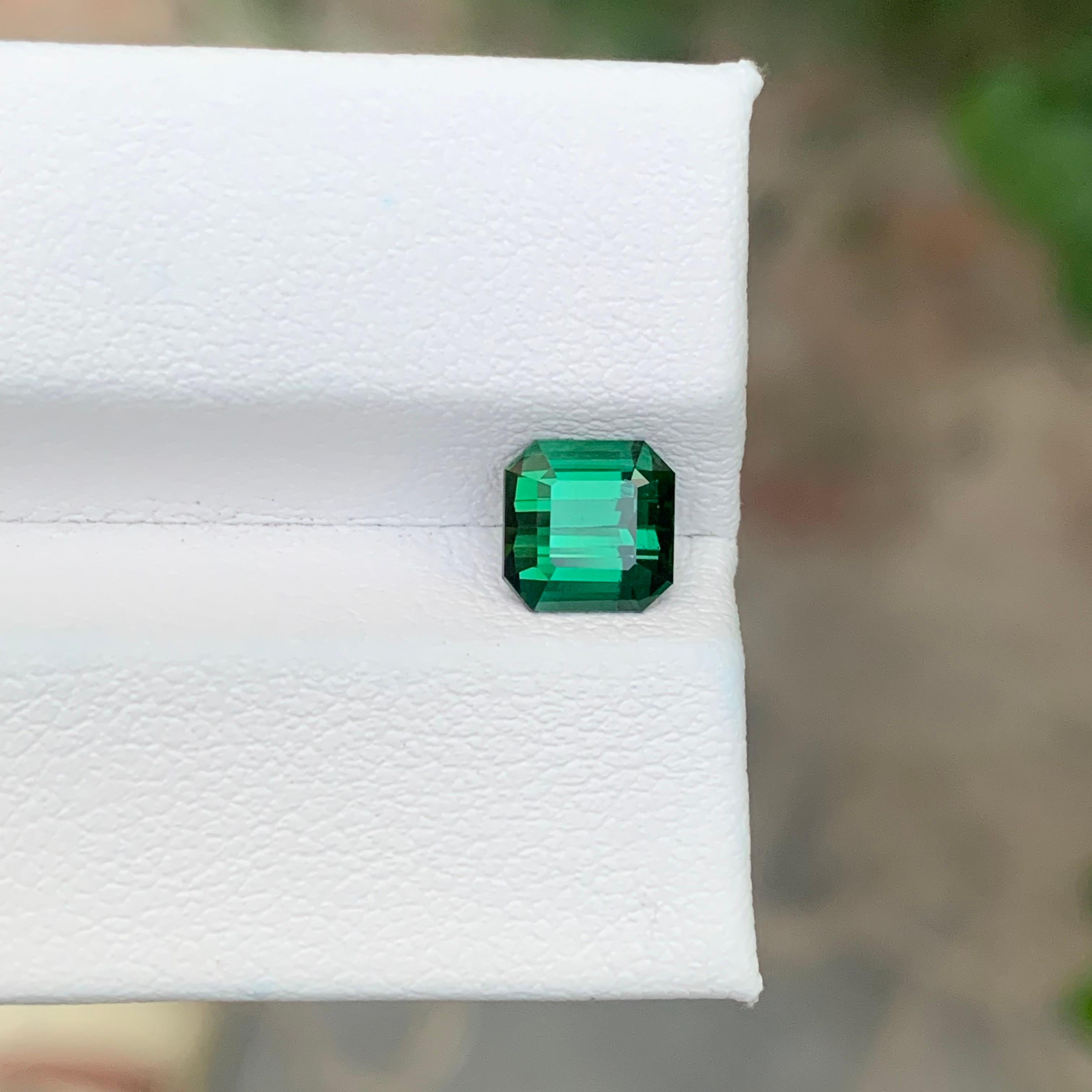 1.45 Carat Natural Loose Green Blue Tourmaline Square Shape Gemstone In New Condition For Sale In Peshawar, PK