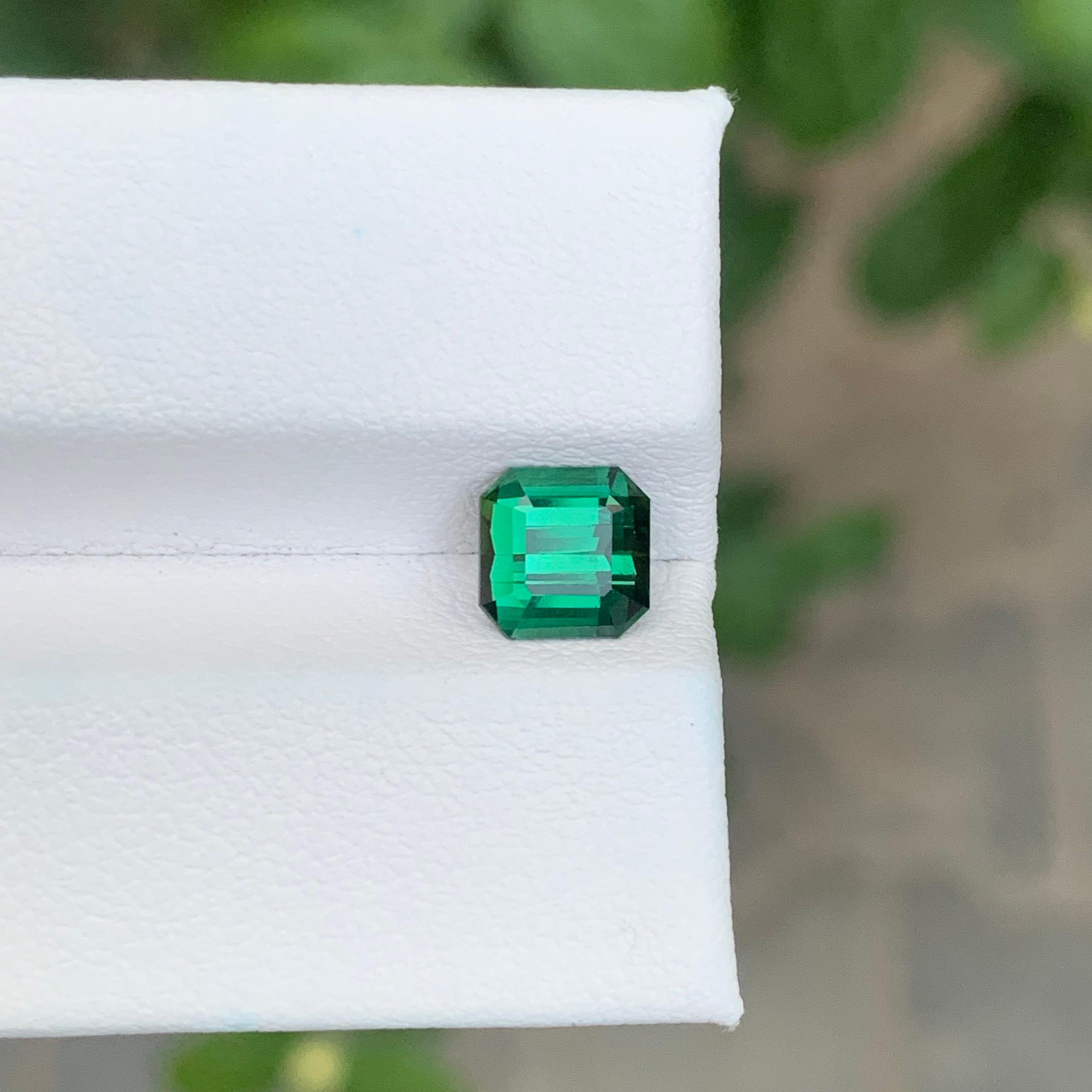 1.45 Carat Natural Loose Green Blue Tourmaline Square Shape Gemstone For Sale 1