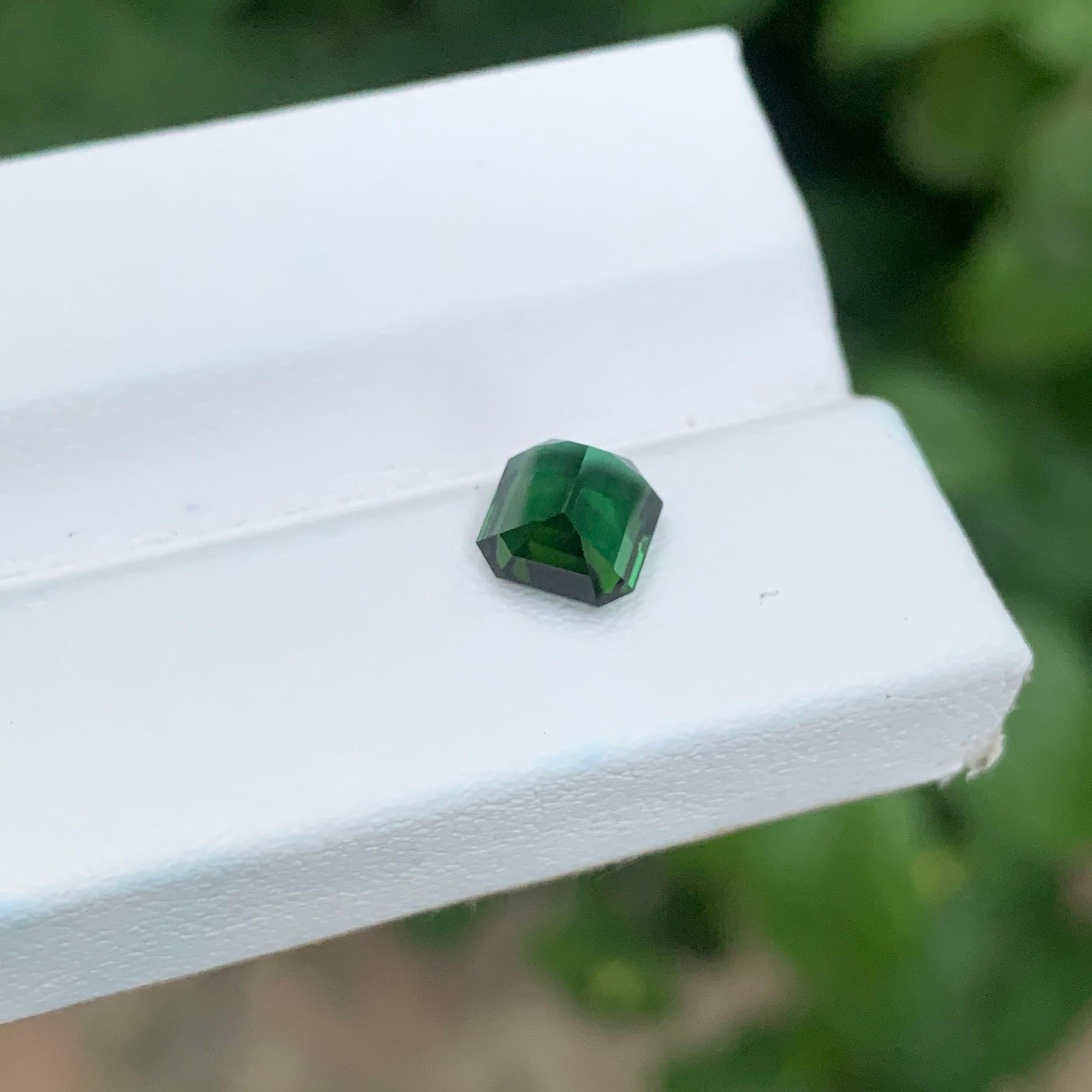 1.45 Carat Natural Loose Green Blue Tourmaline Square Shape Gemstone For Sale 2