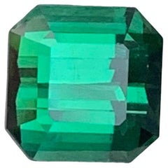 Tourmaline verte et bleue naturelle de 1.45 carats, pierre précieuse de forme carrée
