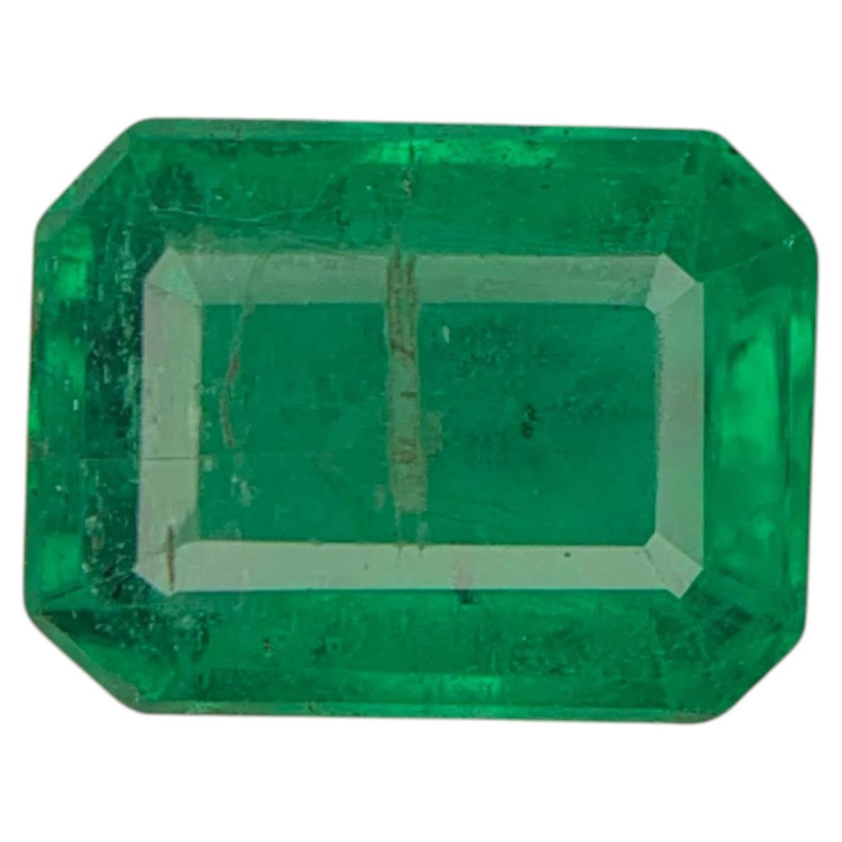 1.45 Carat Natural Loose Green Emerald Stone Emerald Cut Zambian Gemstone