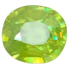 1.45 Carat Natural Loose Green Sphene Stone Oval Shaped Madagascar's Gemstone