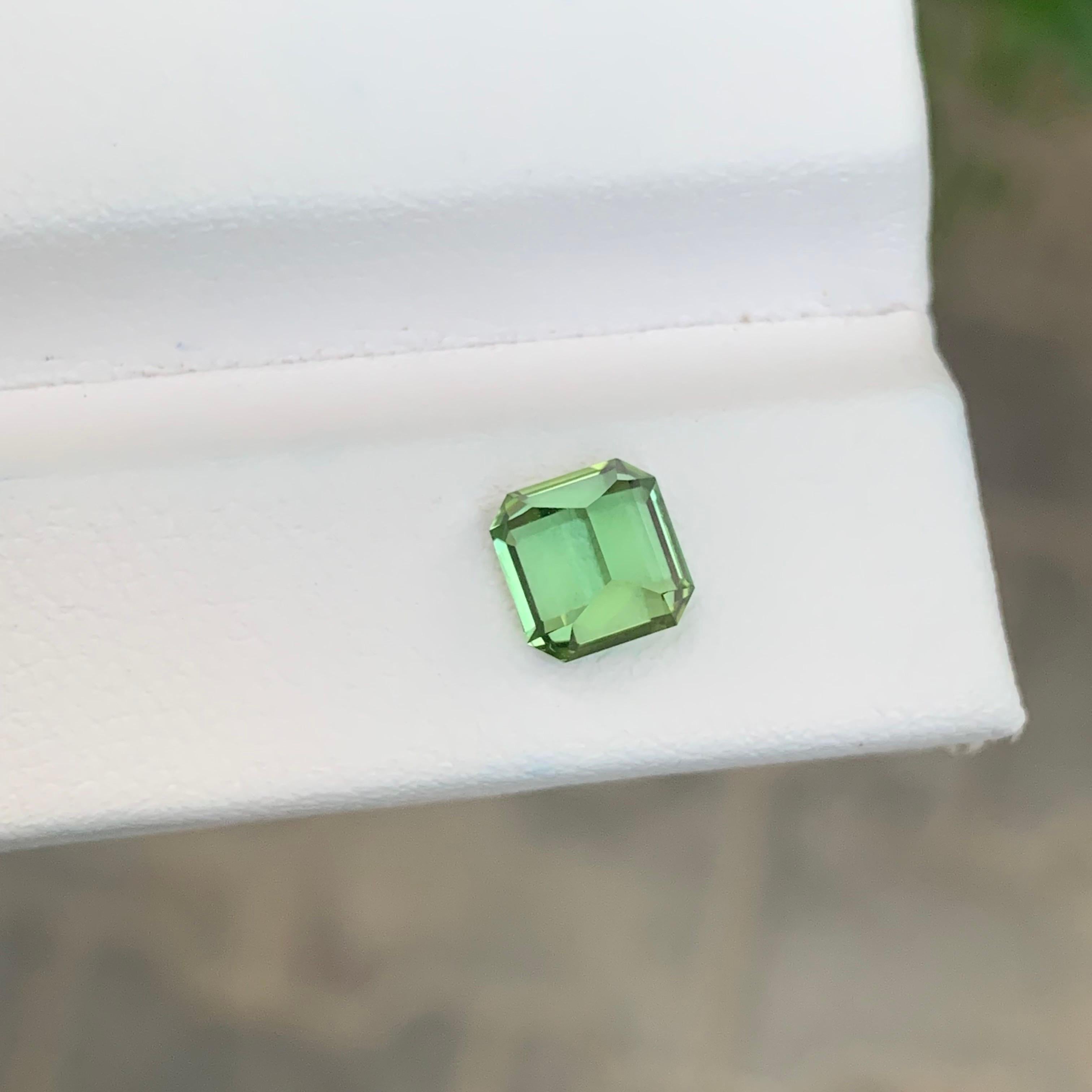 1.45 Carat Natural Loose Green Tourmaline Square Shape Gemstone For Sale 4