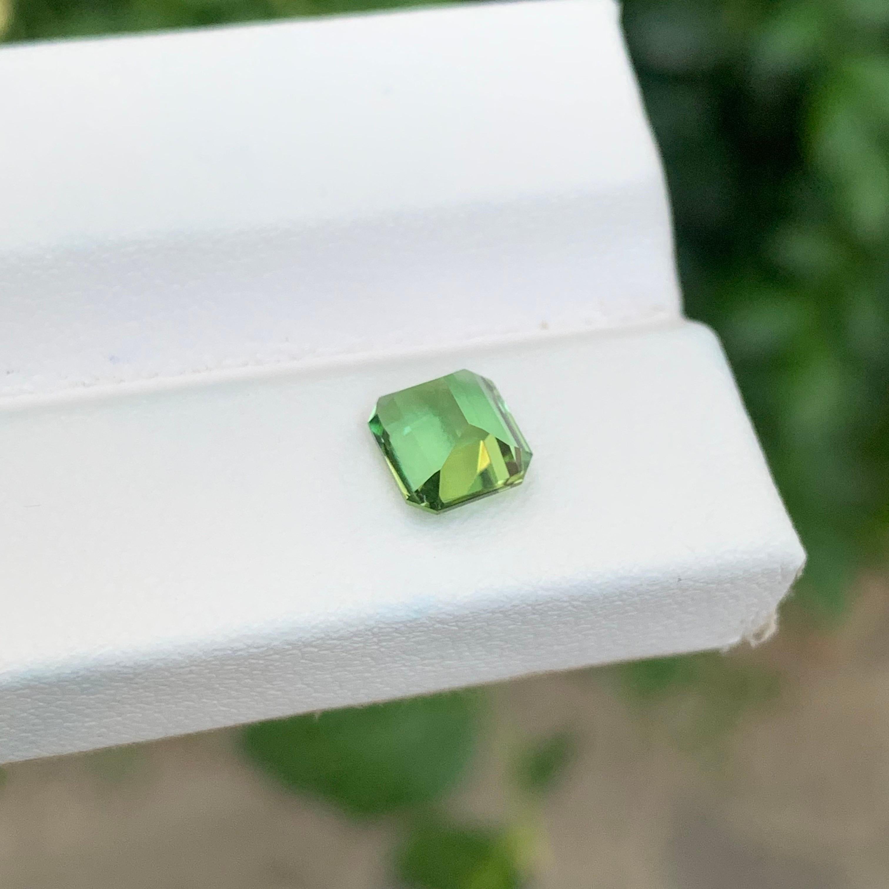 1.45 Carat Natural Loose Green Tourmaline Square Shape Gemstone For Sale 2